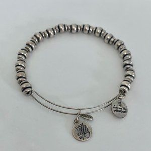 Alex and Ani Silver Beaded Charm Bangle
